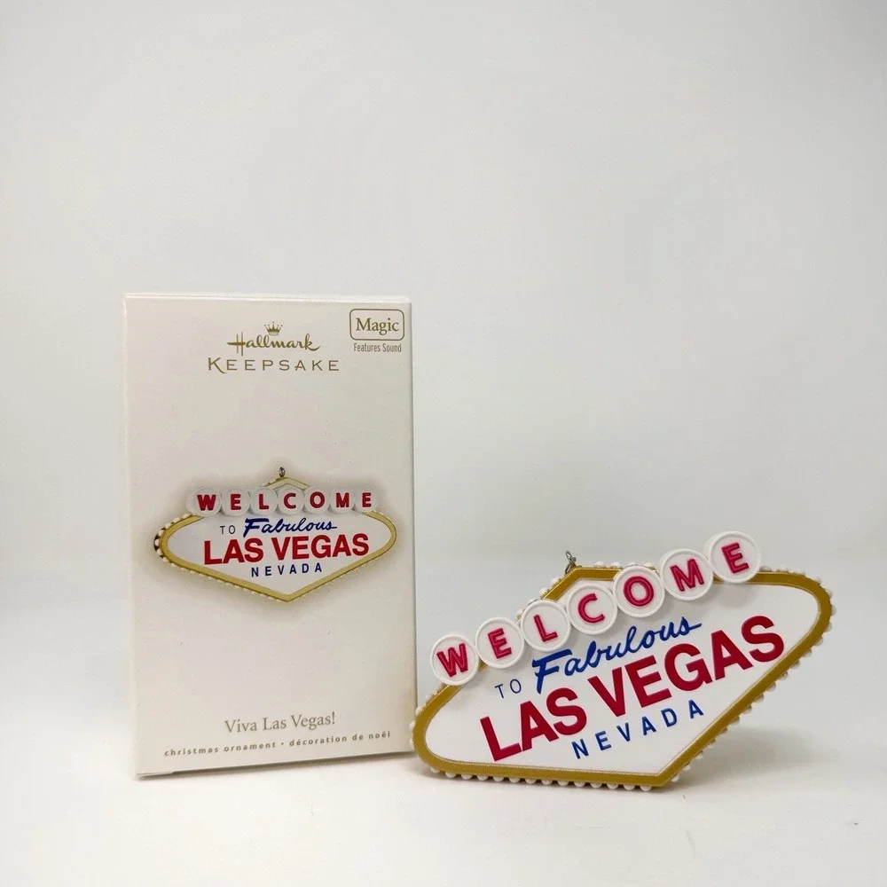 Hallmark Keepsake 2009 Las Vegas Magic Sound Ornament Welcome Sign w/ Box